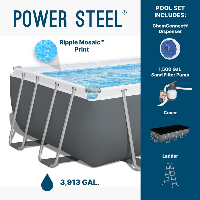 Bestway, Power Steel Above Ground Swimming Pool, 18'x9'x48