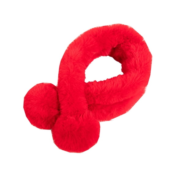 Chenyin Women's Fall Winter Fashion Scarf Thickening Warm Wool Ball Scarf Womens Solid Color Plush Scarves