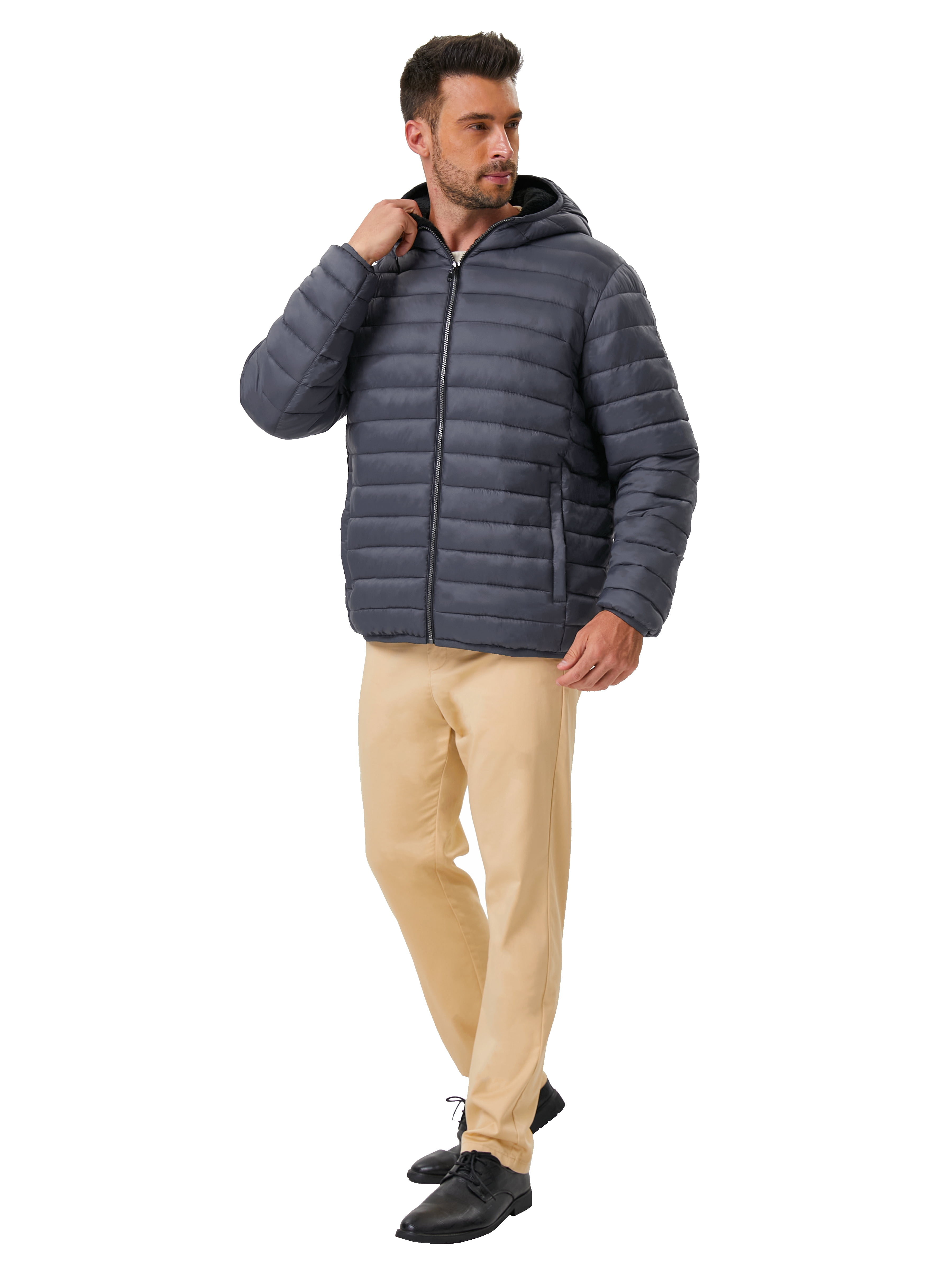 Hawke & Co Men's High Pile Fleece Lined Puffer Jacket, Sizes S-2XL