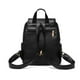 thumbnail image 1 of sweethay de cuero PU para mujer, mochilas escolares de gran capacidad con cremallera de Color sólido, ajustable para estudiantes, bolso Mochilas Negro sweethay AP012424-02, 1 of 6