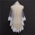 thumbnail image 3 of Short Wedding Veil with Comb - Bling Sequins 1 Layer Bridal Veil for Brides - Elegant White Design, 3 of 6