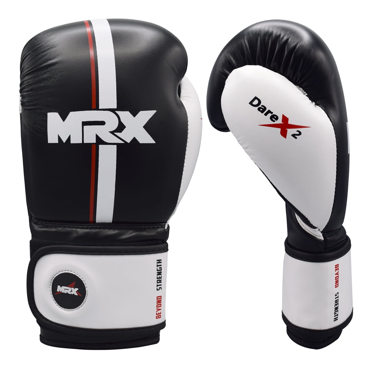 MRX Boxing Gloves for Men Women Boxing Training Gloves Kickboxing Muay Thai Sparring Punching Gloves Kickboxing Gloves Heavy Bag Workout Gloves for Boxing Durable Leather MMA Martial Arts|Black White