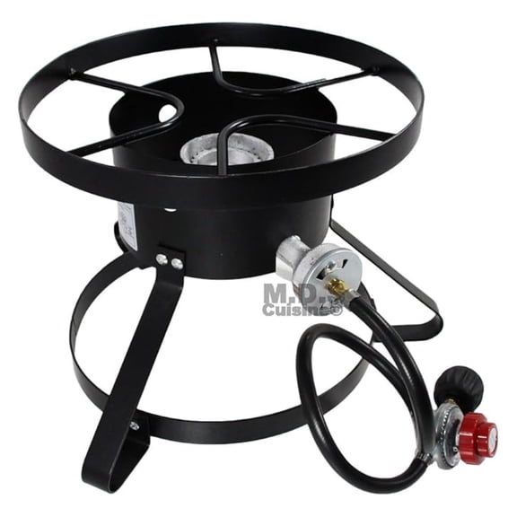 High Pressure Burner Outdoors Cooking Gas Single Propane Stove Camping Quemador w/ Hose & Regulator