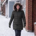 thumbnail image 5 of Winter Coat Womens Hooded Winter Puffer Jacket Windproof Outerwear Coat, Darkgray 2XL, 5 of 8