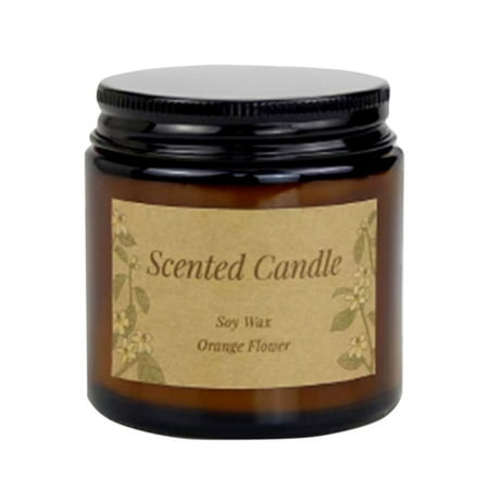 

CaiTeLin Soy Wax Scented Candle Glass Ornaments Gift Box Set Ins Style Brown Bottle Aromatherapy Candle Cup White Jasmine and Mint