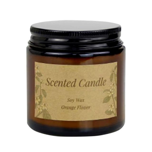 Ganfancp Vela Perfumada de Cera de Soja Adornos de Cristal Caja de Regalo Set Ins Style Botella Marrón Vela de Aromaterapia Copa Jazmín Blanco y Menta Ofertas Del Día Vela Aromática*1