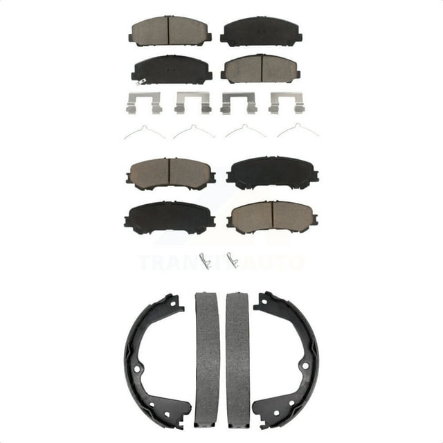 Transit Auto Front Rear Ceramic Brake Pads and Parking Shoes Kit for Car 2017-2023 Nissan TITAN KCN-100802
