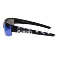 thumbnail image 3 of Choppers Mens Skull Print Arm Half Rim Warp Gangster Sunglasses Matte Black Blue Mirror, 3 of 4