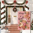 thumbnail image 4 of Christmas Gingerbread Man Garden Flag 12.5x18 Inch Double Sided Candy Cane Pink Merry and Bright Holly Berries Small Flag Seasonal Winter Holiday Yard Outdoor Outside Decoration, 4 of 6