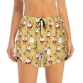 thumbnail image 4 of Lsque Cute Santa and Reindeer Printed Women's Running Shorts with Liner Pockets,Elastic Quick Dry Workout Athletic Gym Yoga Shorts,Womens High Waist Shorts-XX-Large, 4 of 9