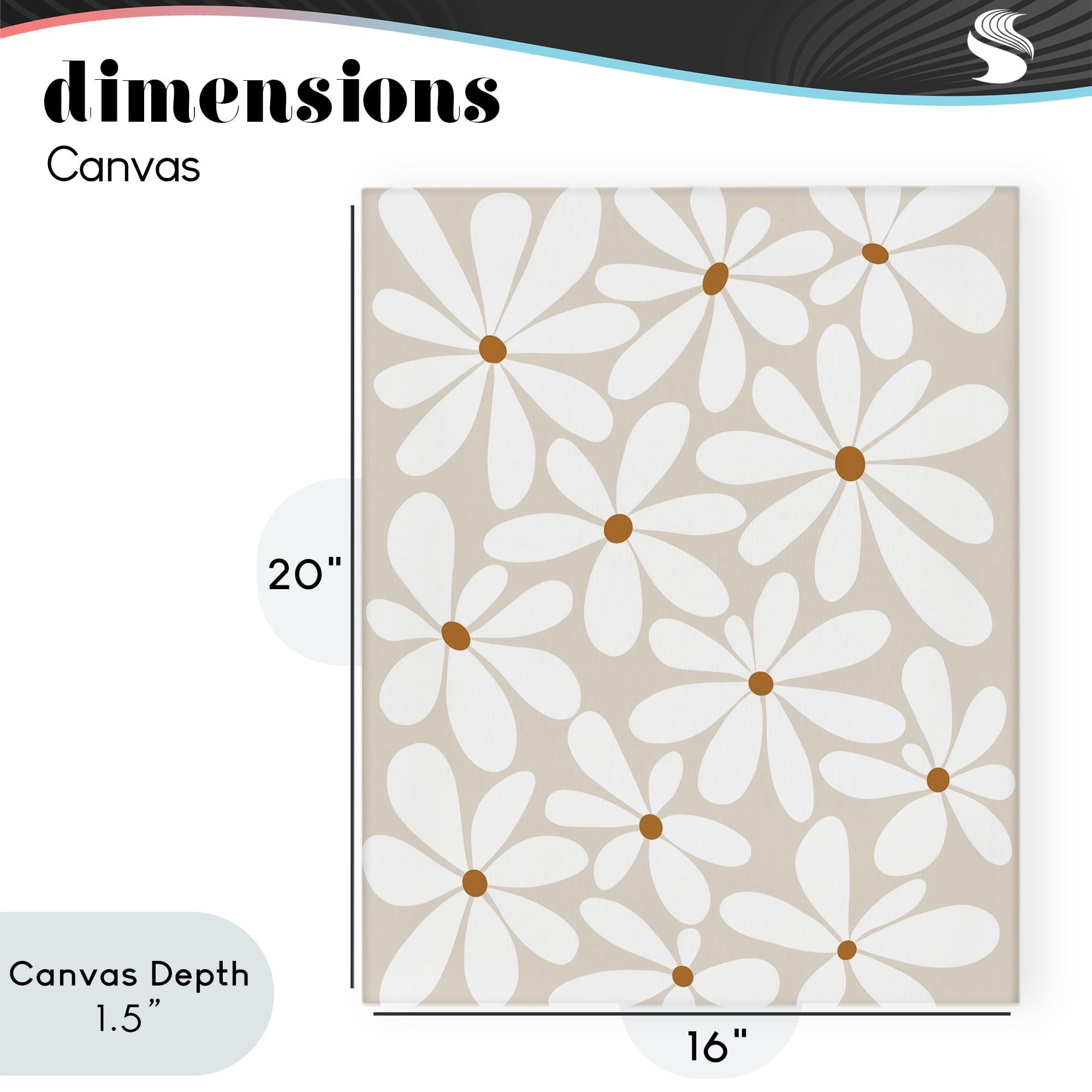 Stupell Industries Beige & White Daisies Canvas Wall Art, design by Susan Ball