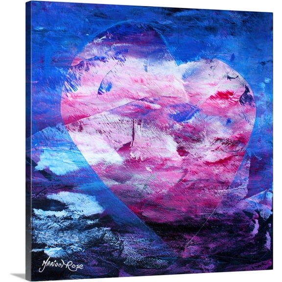 Great BIG Canvas | "Heartfelt XV - Winter Ice" Canvas Wall Art - 30x30