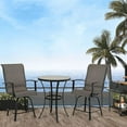 thumbnail image 3 of Grand Patio Counter Height Outdoor Round Bar Table with Ceramic Tile Top and Steel Frame, 27.95"(Dia) × 35.5''(H), Black, 3 of 7