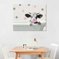 thumbnail image 2 of Orinice  Pig Canvas Wall Art Grey Bathroom Wall Decor Funny Farm Animals Black Planks White Bathtub  Painting Print Pink Bubble Artworks Home Decor For Bathroom Living Room Bedroom  20x16in, 2 of 6