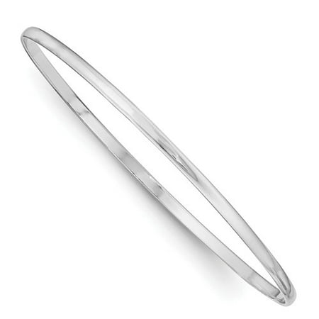 Sterling Silver 6.5in Rhodium-plated Just Like Mommy Polished Slip-on Child's Bangle Bracelet