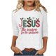 thumbnail image 1 of Awdenio - Blusas de manga larga para mujer, liquidación, moda juvenil, estampado navideño, camiseta holgada, mangas 3/4, blusa, cuello redondo, blusas casuales, 1 of 4