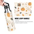 thumbnail image 4 of Yayeee 20oz Insulated Water Bottle Double Wall Stainless Steel with Flip Straw Lid, Beige Fall Pumpkin, 4 of 7