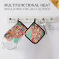 thumbnail image 4 of Yayeee Oven Mitts and Pot Holder Set of 2 Heat Resistant Kitchen Gloves Baking Hot Pad, Cityscape Painting, 4 of 5