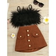 Tregren Cute Baby Girl Summer Clothes Fluffy Camisole Vest PU Leather Tregren cute baby girl summer clothes fluffy camisole vest pu leather