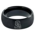 thumbnail image 2 of Valentine Gift Black Wedding Band Men Tungsten Ring Gamer Patterns Daughter Birthday Gifts for Women, 2 of 7