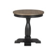 thumbnail image 2 of Ginie Round End Table, Rustic Black Brown Solid Rubberwood, 24 Inch, 2 of 3
