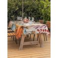 thumbnail image 2 of Outdoor Tablecloth with Umbrella Hole and Zipper, Orange Thanksgiving Fall Rectangle Table Cloth 54x80 Inch Waterproof Tablecloth, Orange Blue Pumpkins Botanical Rustic Picnic Table Cover for Patio, 2 of 7