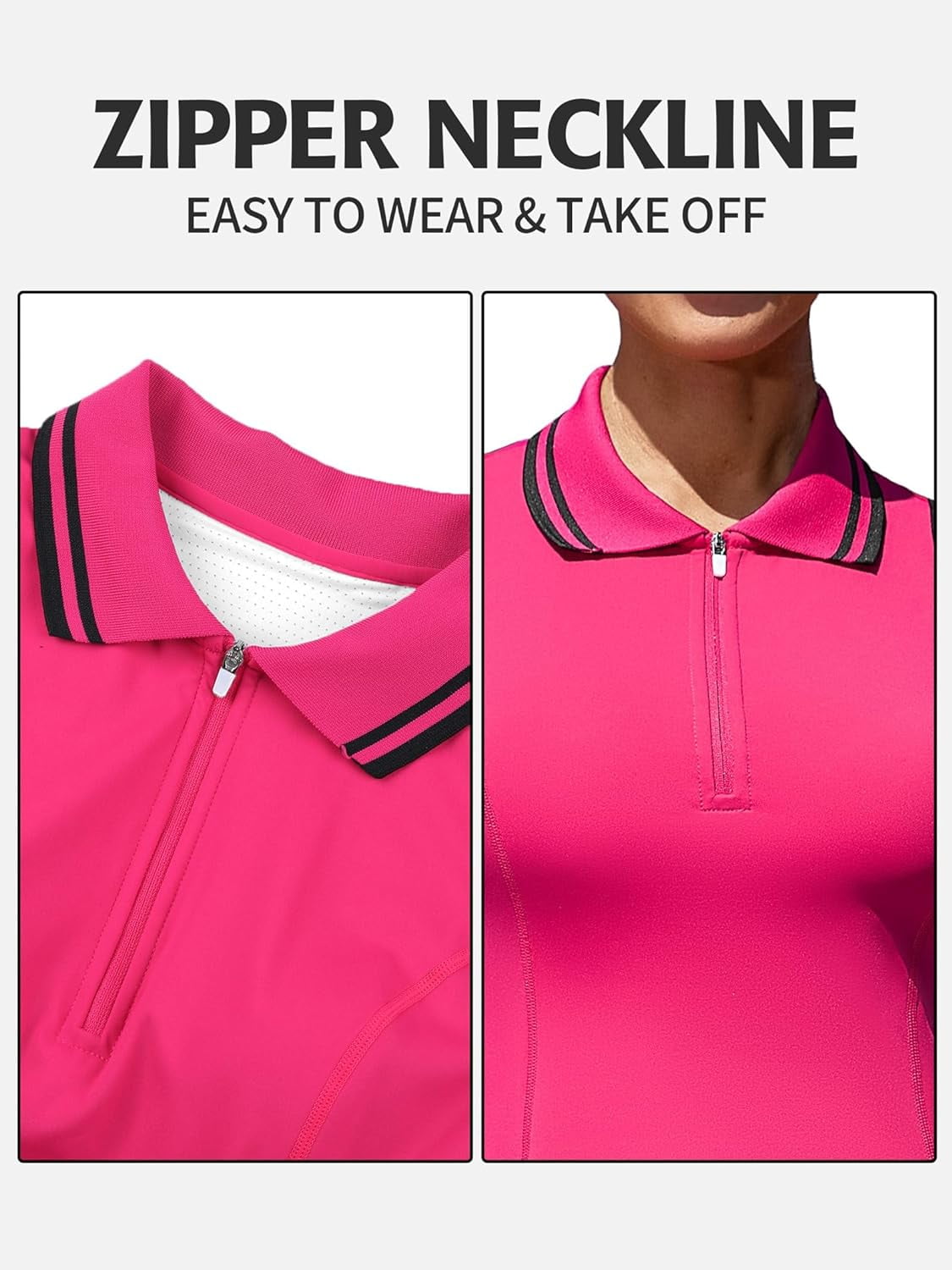 ALove Women Tennis Outfit Sports Dress Golf Exercise Dresses with Shorts and Pockets Polo Collar Zipper Athletic Dresses Tennis Dress