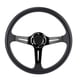 thumbnail image 3 of Volante de coche universal de 14 pulgadas, aleación de aluminio de cuero PU con botón de bocina modificado, color negro Jadeshay A, 3 of 8