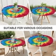 thumbnail image 7 of Colorful Tie Dye Mandala Pattern Round Fitted Tablecloth with Elastic Edge,Dining Table Cover Waterproof,Outdoor Round Tablecloth for Camping,Dining,Indoor and Outdoor, 7 of 7