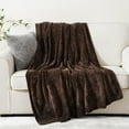 thumbnail image 5 of Battilo Brown Throw Blanket,Soft Chenille Knit Throws for Couch Bed, Fall Blanket,51"x67", 5 of 9