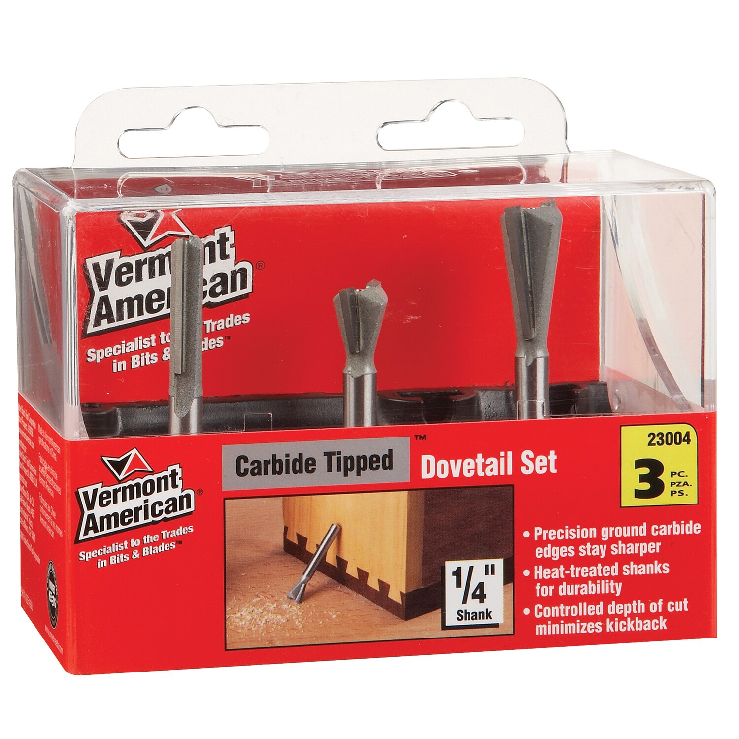 Vermont American 3 Piece Dovetail Router Bit Set  23004 - image 2 of 2
