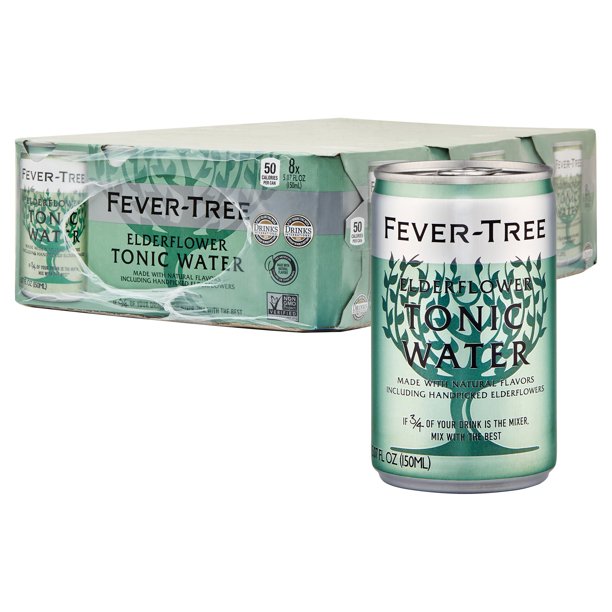 FeverTree Premium Elderflower Tonic Cans, 5.07 Fl Oz (24 Pack