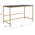 thumbnail image 3 of SAFAVIEH Nova Scandinavian Black/Gold Wood Writing Desk (47.3 in. W x 23.6 in. D x 29.5 in. H), 3 of 11