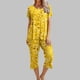 thumbnail image 1 of Puntoco Conjunto de pijama y pantalones de manga corta con cuello redondo y estampado para mujer con bolsillos Puntoco Puntoco-2739, 1 of 8