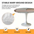 thumbnail image 2 of Elastic Fitted Round Tablecloth, Brown Pink Vintage Waterproof Stretch Table Cover for 45"-54" Tables, Retro Farmhouse Elegant Pastoral Washable Outdoor Tablecloths for Patio, Picnic, Camping, 2 of 9