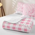 thumbnail image 4 of Manfei Ribbon Bow Knot Quilt Full,Alphabet J Design Full Bedspread Sets,3-Piece,1 Coverlet and 2 Pillowcases, 4 of 7
