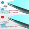 thumbnail image 4 of IBENZER Old Version (2010-2017 Release) MacBook Air 13 Inch Case (Models: A1466 / A1369), Plastic Hard Shell Case with Keyboard for Apple Mac Air 13, Turquoise, W-A13-TBL+2, 4 of 8