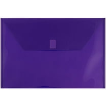 JAM Plastic Hook & Loop Envelopes, 9.8x14.5, 12/Pack, Purple