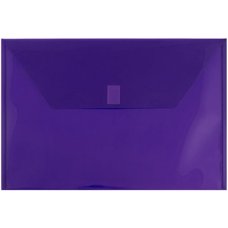 UPC: 0701936240446 | JAM Plastic Hook & Loop Envelopes  9.8×14.5  12/Pack  Purple