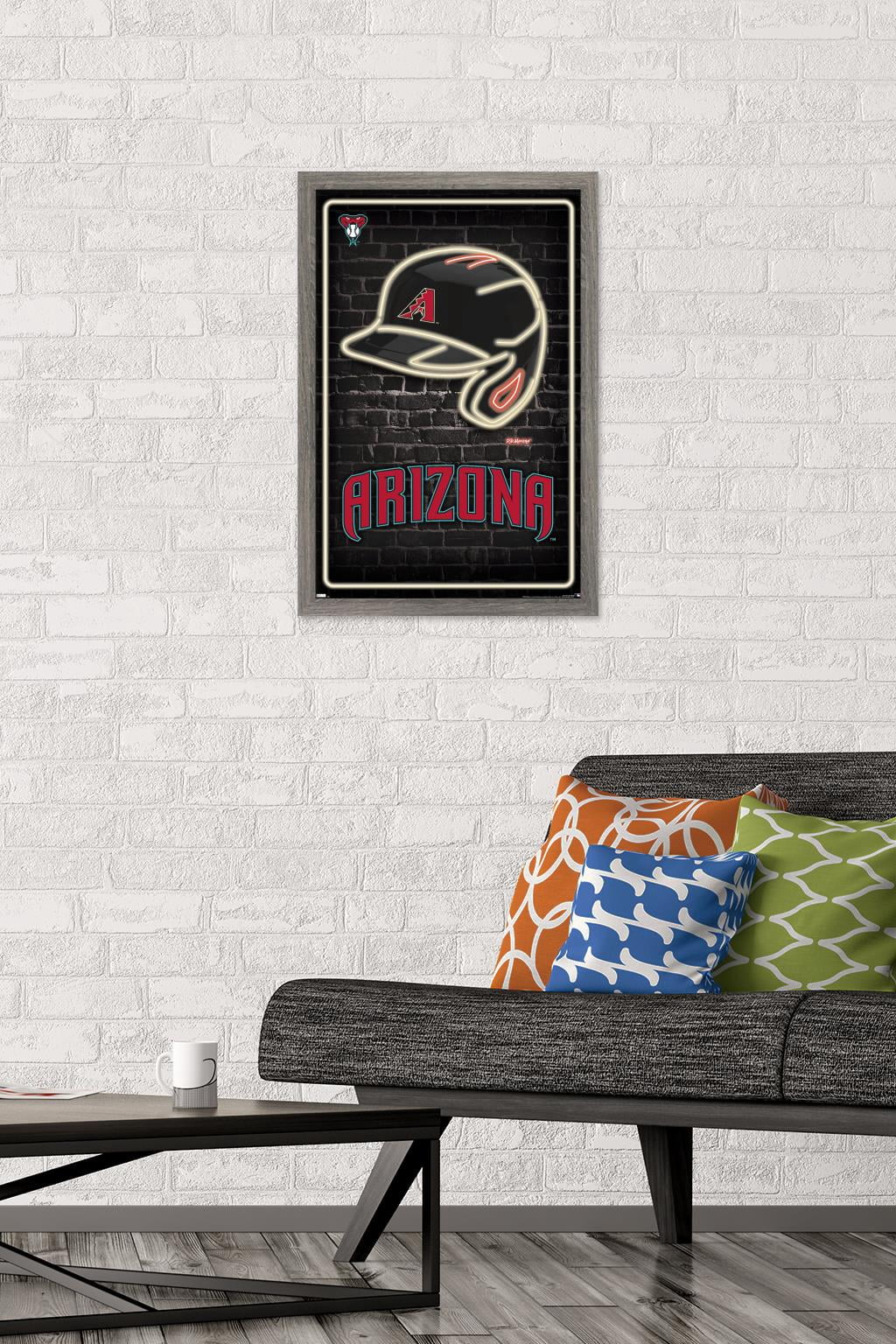 MLB Arizona Diamondbacks - Neon Helmet 23 Wall Poster, 14.725" x 22.375" Framed