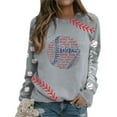 thumbnail image 2 of Holzkary Baseball Sweatshirt for Womens 2025 Round Neck Long Sleeve Top Hoodless Sweatshirt Long Sleeve Comfy Baseball Shirts Softball Crewneck Graphic Pullover Top 2025 Fall Sweatshirts Grey M, 2 of 5