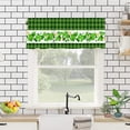 thumbnail image 4 of St. Patrick''s Day Window Valances Lucky Shamrock Buffalo Green Plaid Valance Kitchen Curtains with Rod Pocket Short Curtain Panels for Bedroom Living Room 54" X 18", 4 of 6