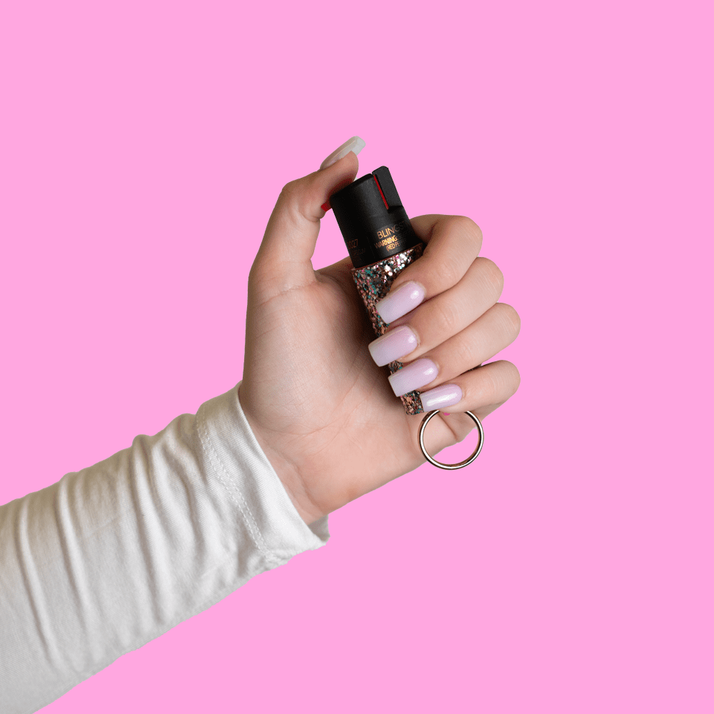 BLINGSTING Essentials Maximum Strength Pepper Spray with Key Ring,  Confetti, .5 Ounces
