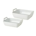 thumbnail image 6 of Denmark Tools for Cooks 2 Piece Stoneware Baking Dish Serving Bowls Set with Handles, White, 6 of 8