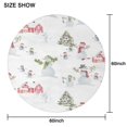 thumbnail image 6 of White Christmas Snowman Pattern Round Tablecloth 60"x60",Wrinkle Wipeable Table Cloth for Kitchen Dining Room Picnic Patio Party, 6 of 6