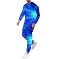 thumbnail image 2 of Wavsuf 2pcs Jogger Set Men Long Sweatsuits Sets for Mens New Motion Digital Shirt Sweatshirt and Sweatpants Blue Size 3XL, 2 of 5