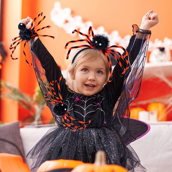 Fiaya Women Halloween Spiders Clap Circle Dress Up, Spooky Spiders Wrist Props, Hand Ring Clap Circle Wristband Decorations, Kids Spiders Bracelets Toy, Halloween Theme Party Spiders Wristbands