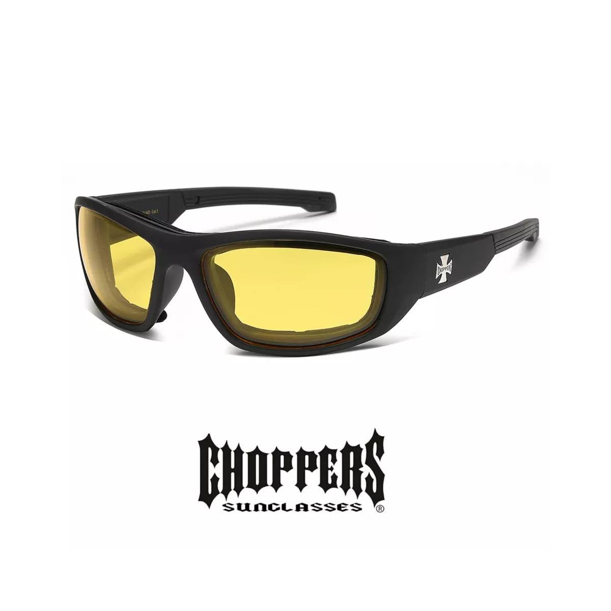 3 PAIRS Choppers Padded Wind Resistant Night Driving Sunglasses Motorcycle New