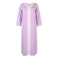 thumbnail image 4 of Nightgowns for Women V Neck Sleepwear Loungewear,Floral Print Comfy House Dresses Long Sleeve Sleep Dress Nightshirt Sleepwear,Full-Length Asymmetric Plus Size Pajama Dress,Purple S-2XL, 4 of 9