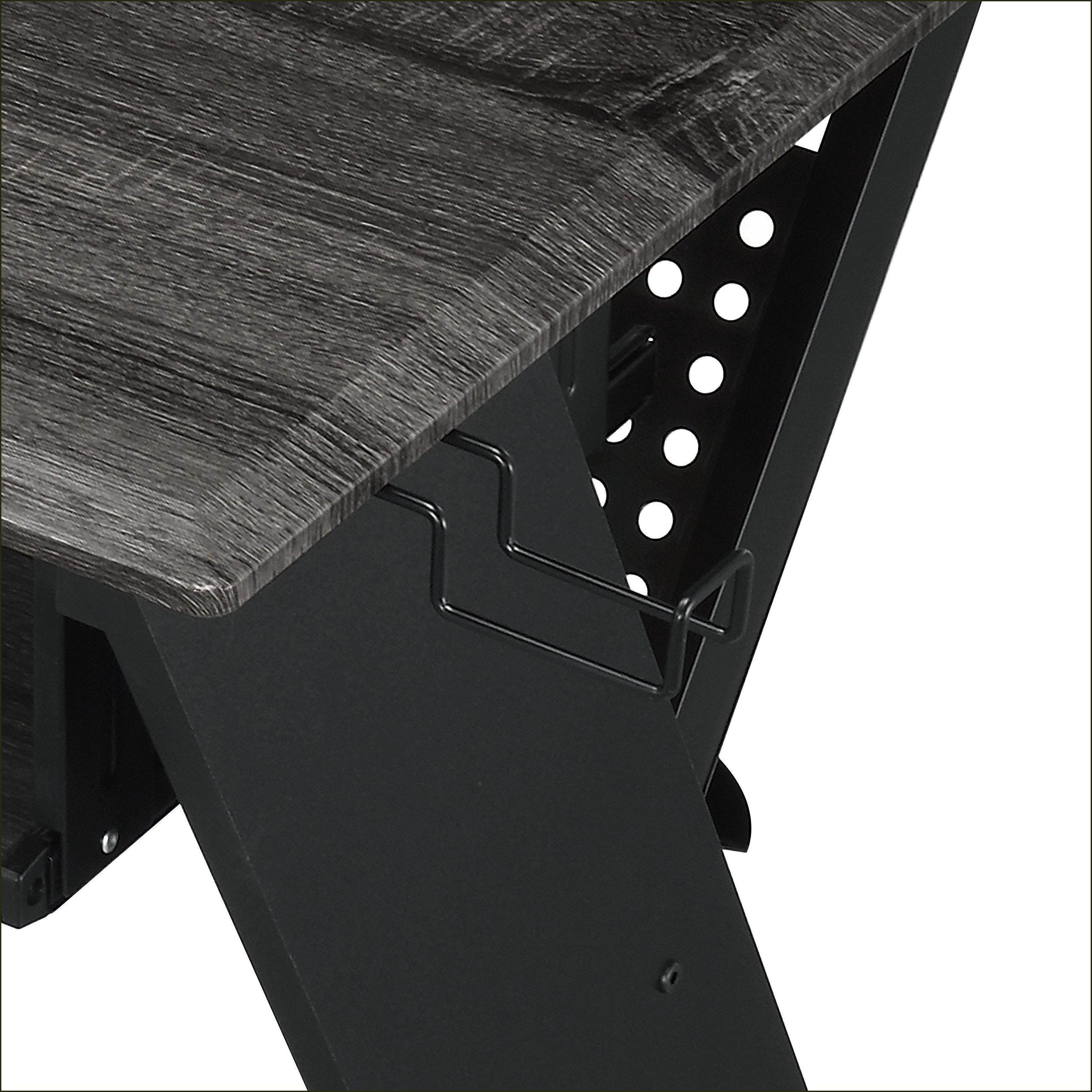 Desks for Music with Keyboard Tray, Earphone Rack & Cord Management | Black | Metal & Wood